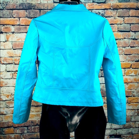 Dollhouse teal button cropped jacket Med - Picture 2 of 7